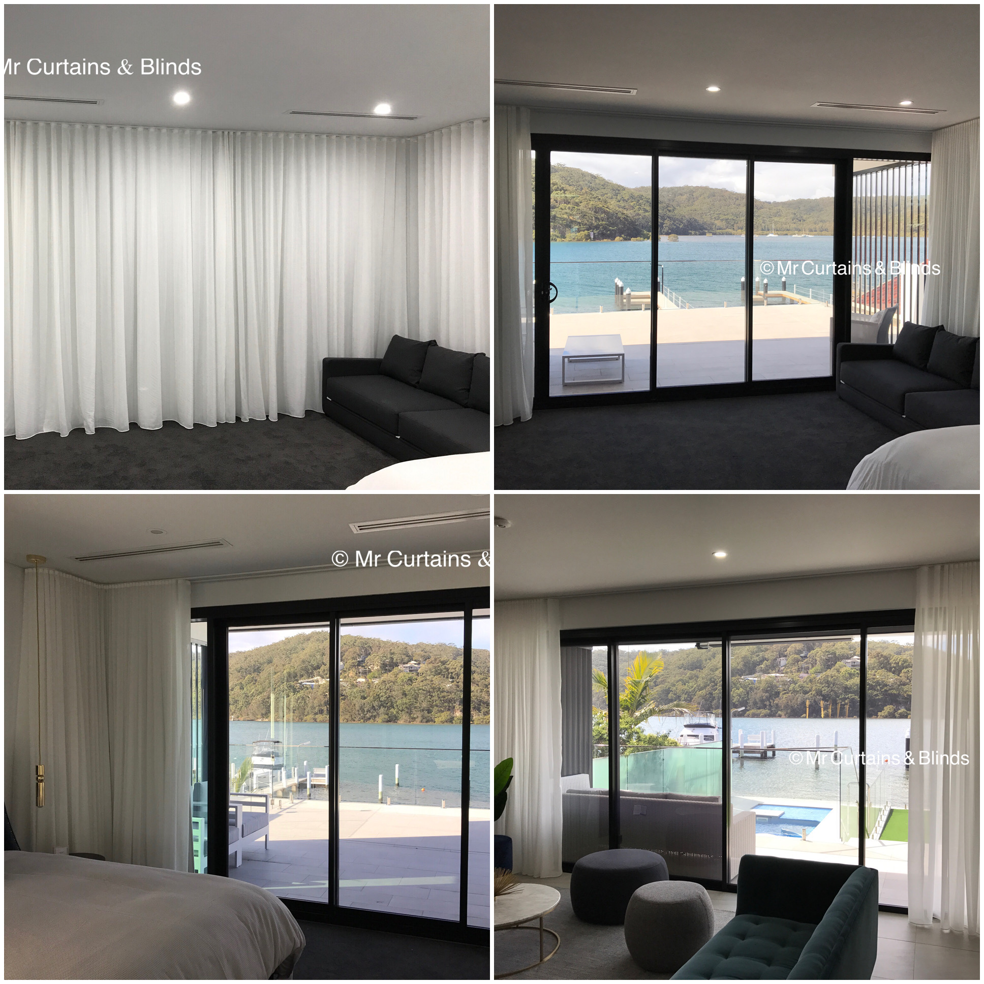 Sfold sheer curtains with blockout lining Booker Bay by mr curtains and blinds